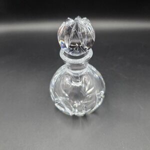 Marquis by Waterford Crystal Perfume Bottle with Stopper Round Wedge Cut Clear